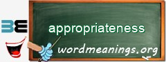 WordMeaning blackboard for appropriateness